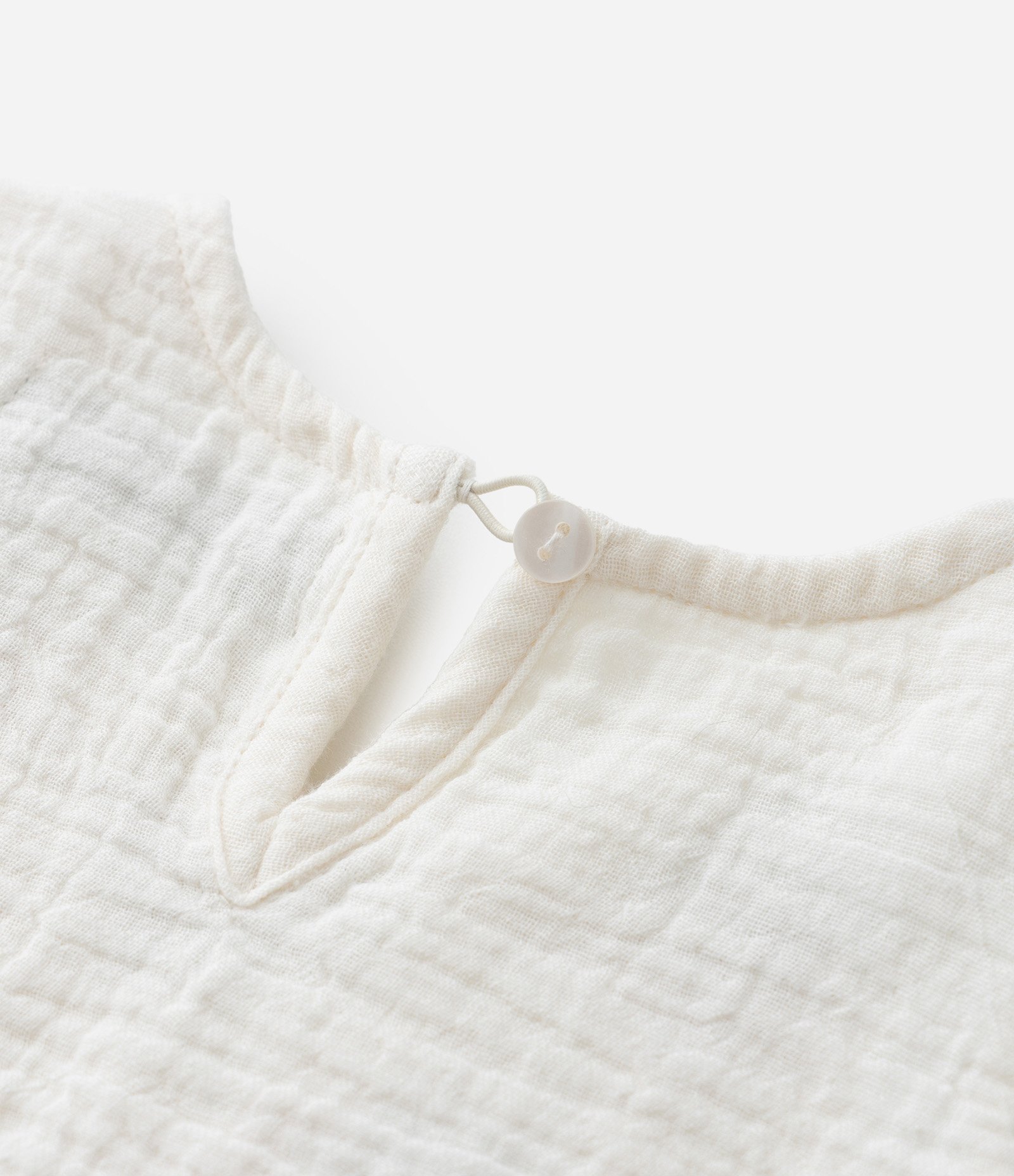 Vestido Infantil com Busto de Efeito Crochê - Tam 1 a 6 Anos Bege 5