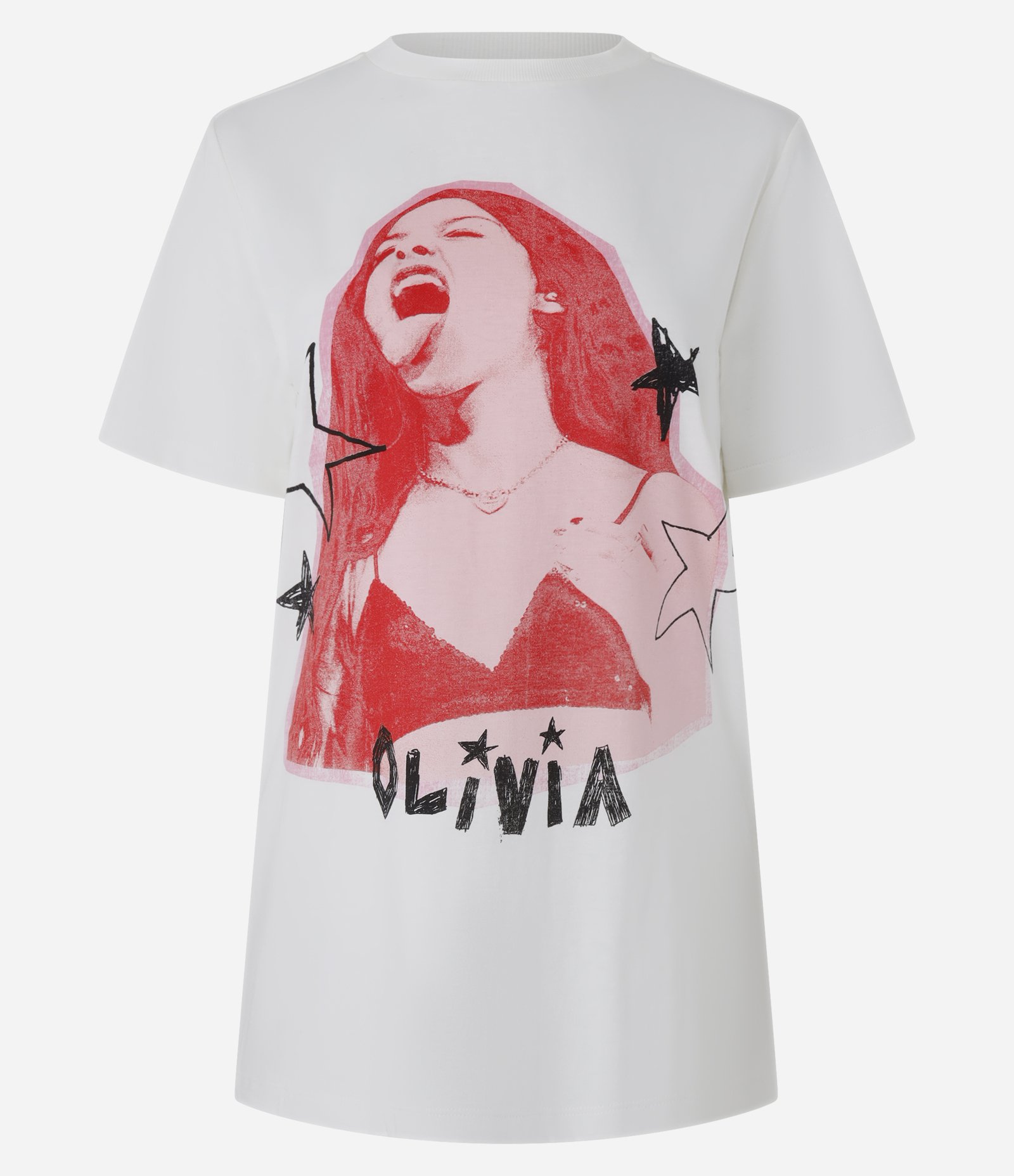 Camiseta T-shirt em Algodão com Estampa Olivia Rodrigo Branco 4