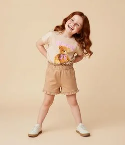 Short Infantil com Babadinho na Barra - Tam 1 a 6 Anos