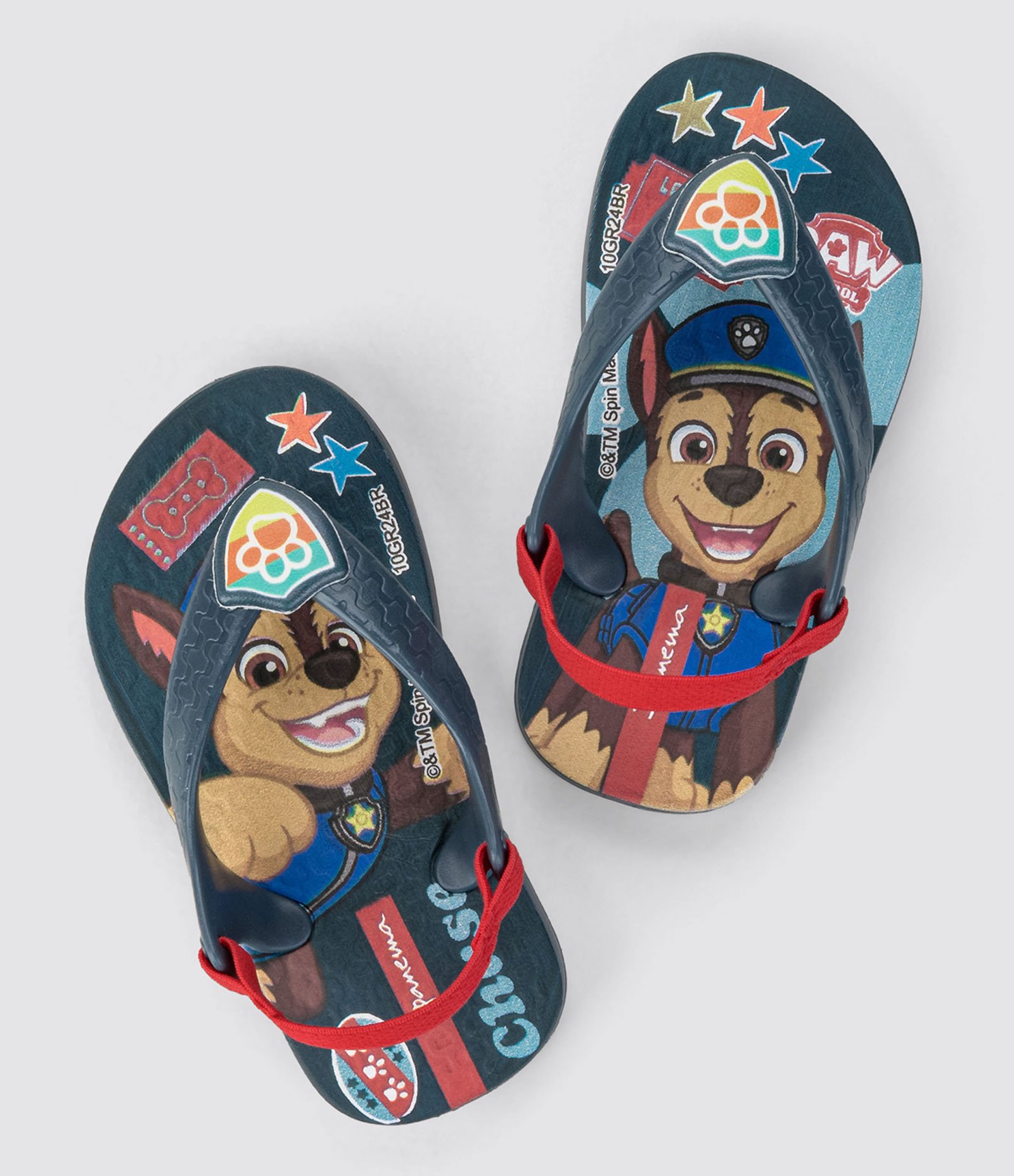 Chinelo Infantil com Elástico e Estampa Patrulha Canina - Tam 17 a 25 Azul 1