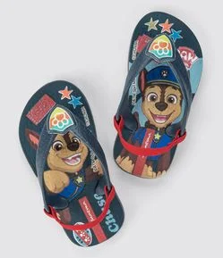 Chinelo Infantil com Elástico e Estampa Patrulha Canina - Tam 17 a 25
