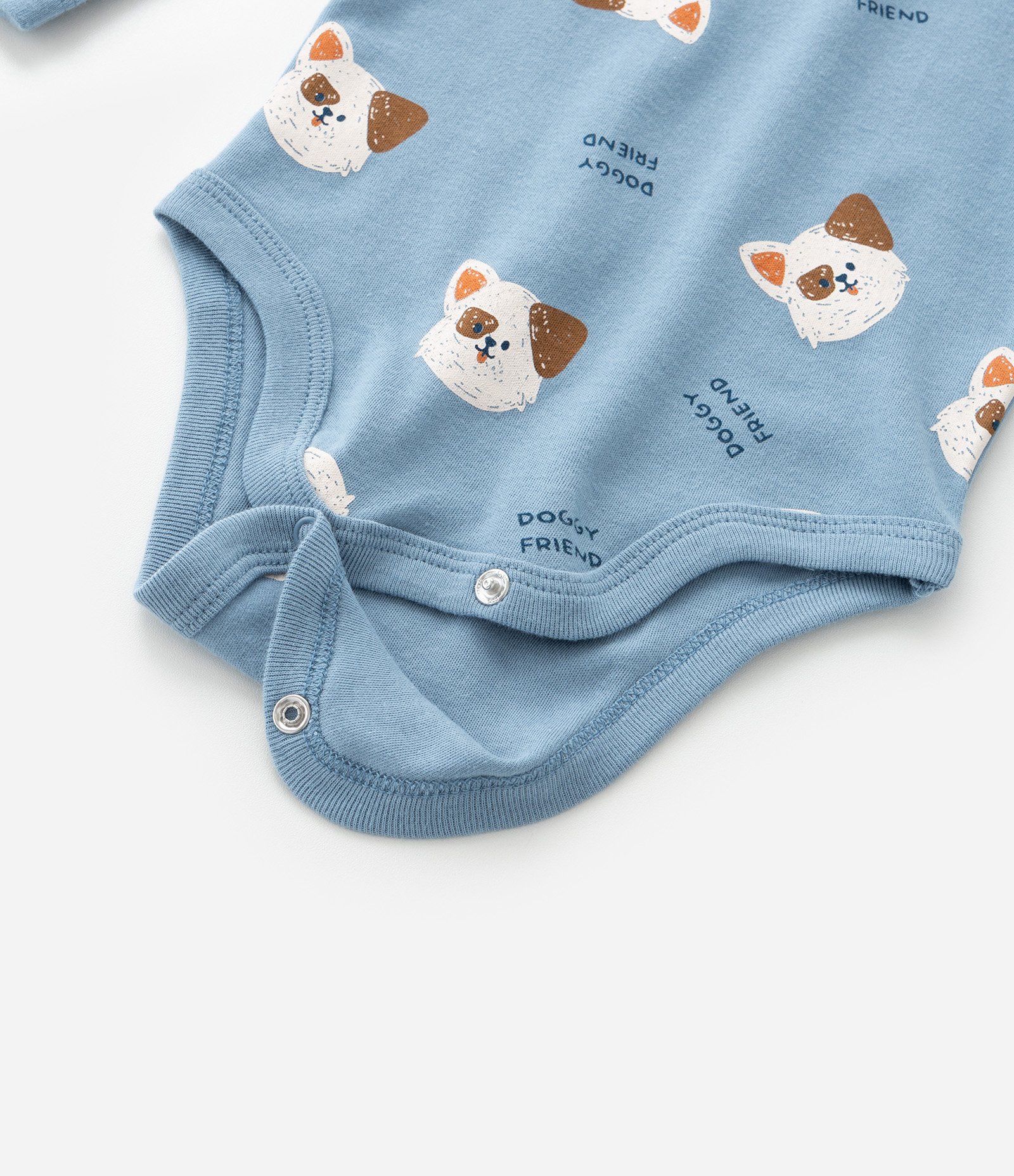 Conjunto Infantil em Suedine com Estampa Cachorrinho - Tam RN a 18 meses Azul 7