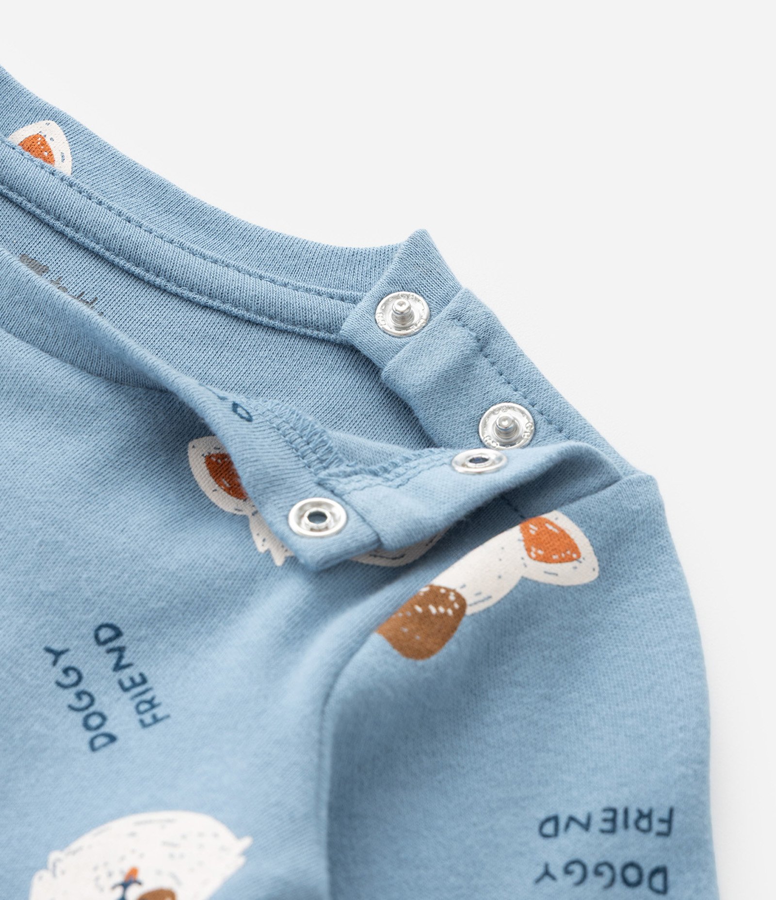 Conjunto Infantil em Suedine com Estampa Cachorrinho - Tam RN a 18 meses Azul 8