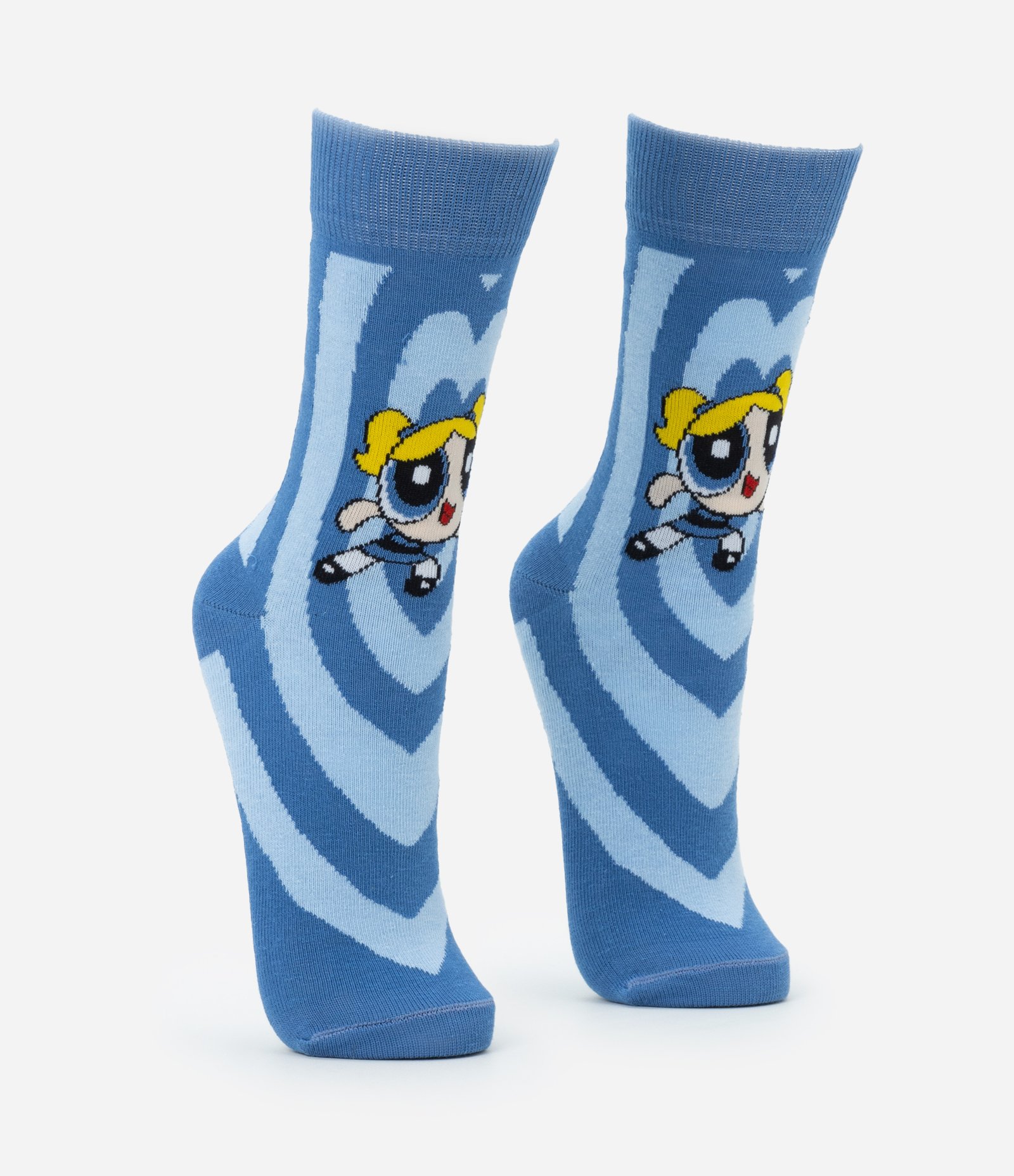 Meia Cano Alto em Algodão com Estampa Lindinha Azul 2