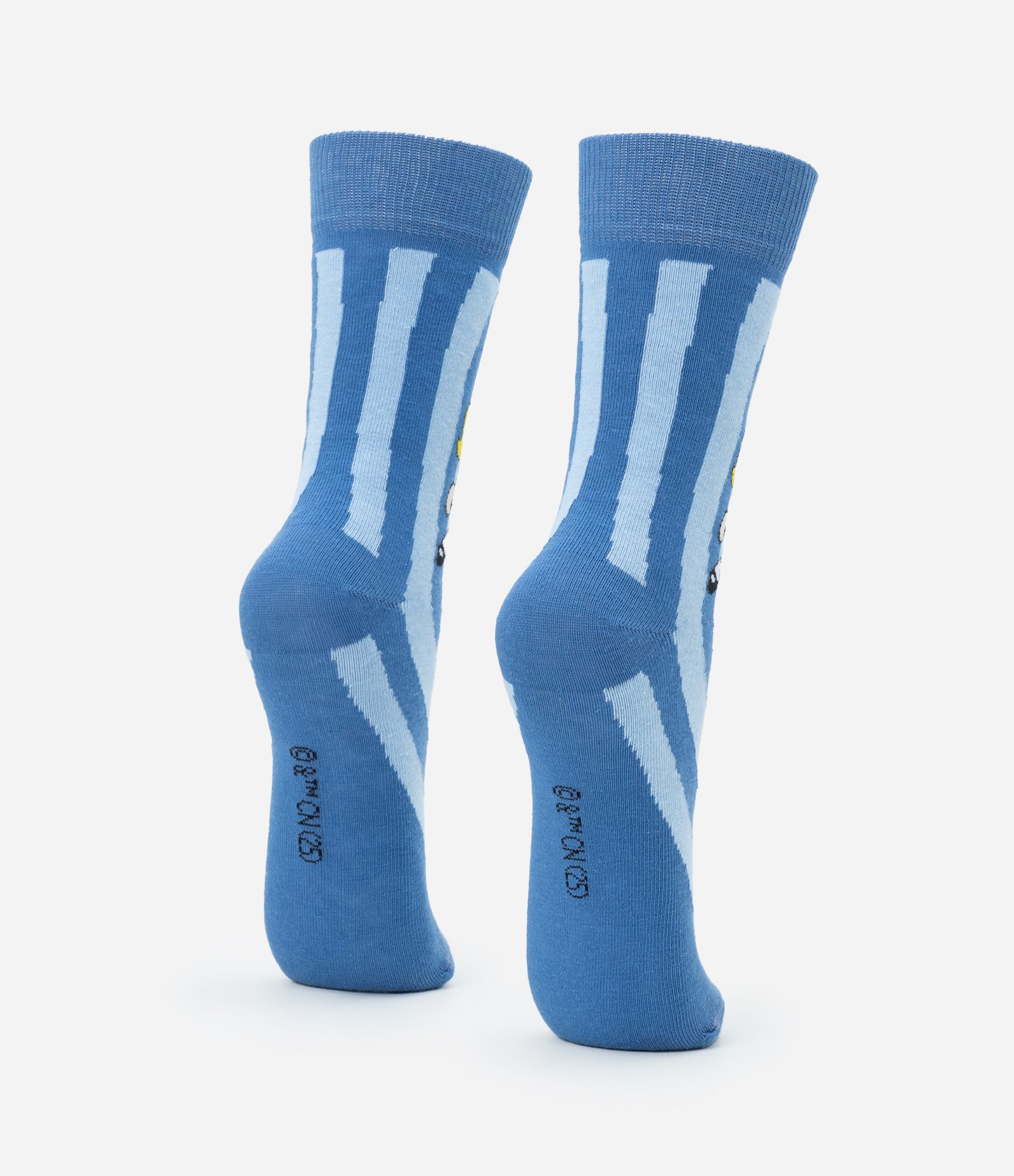 Meia Cano Alto em Algodão com Estampa Lindinha Azul 3