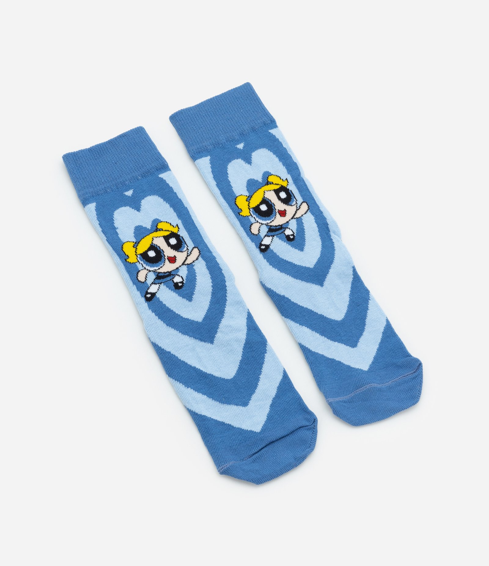 Meia Cano Alto em Algodão com Estampa Lindinha Azul 4
