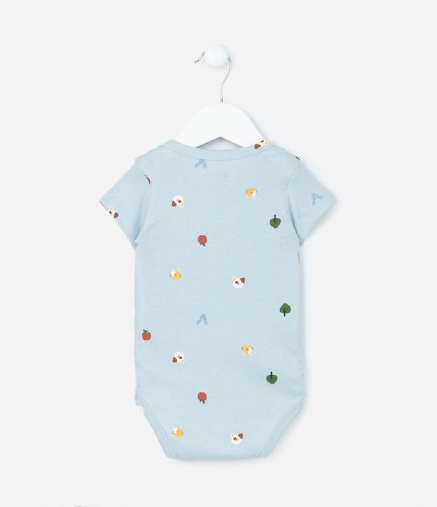 Body Infantil em Algodão com Mini Ícones - Tam RN a 18 meses