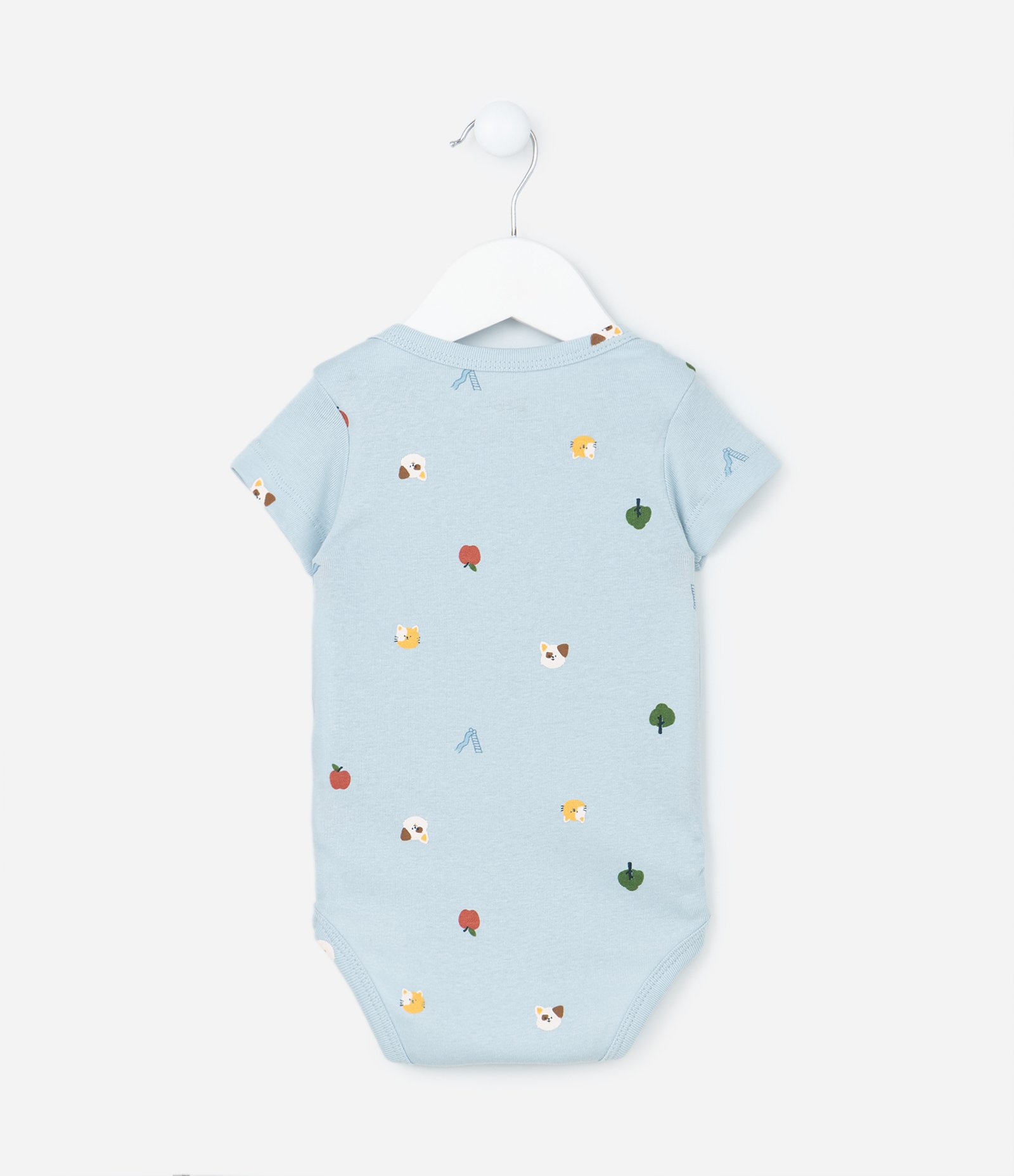 Body Infantil em Algodão com Mini Ícones - Tam RN a 18 meses Azul 3