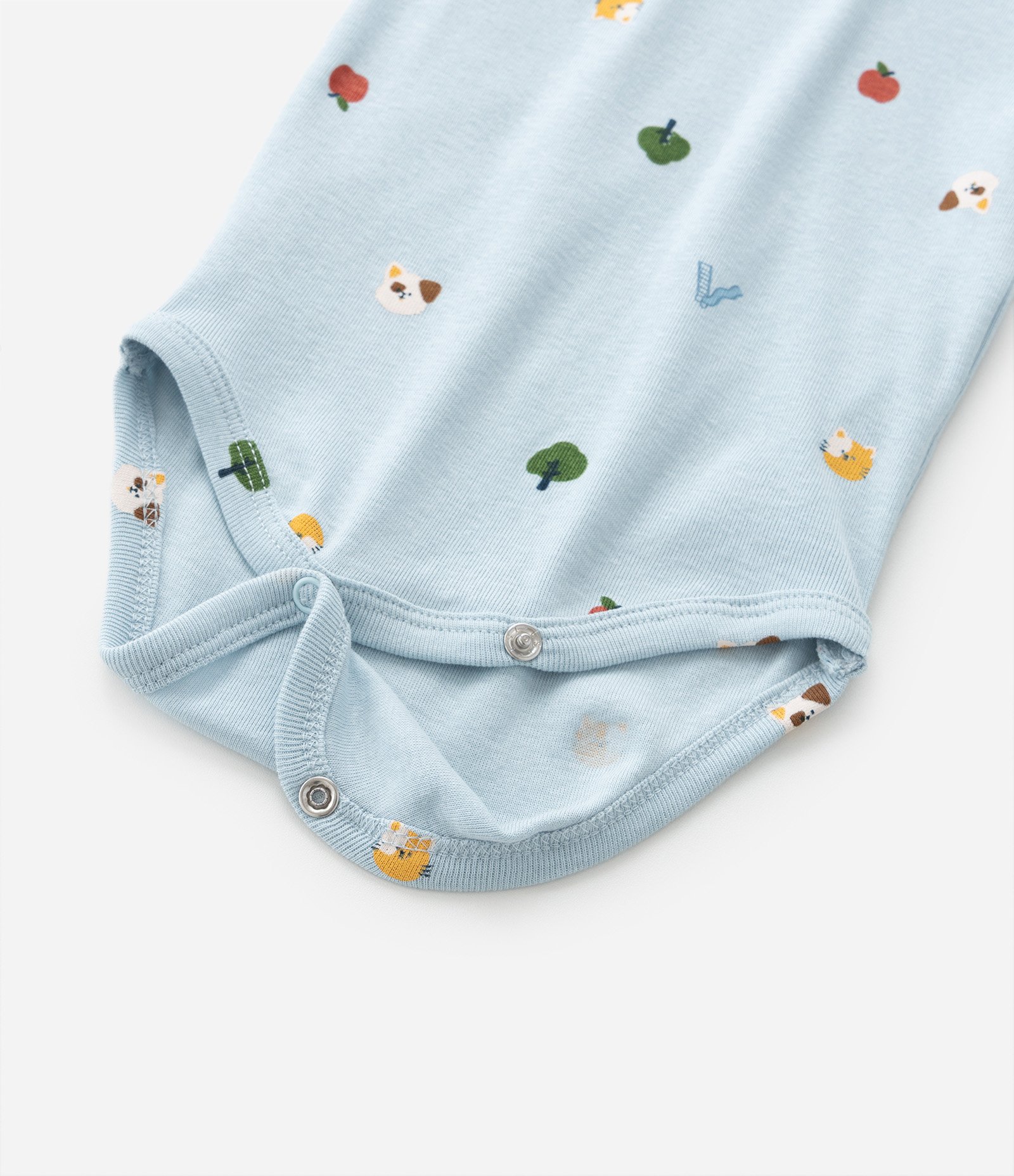 Body Infantil em Algodão com Mini Ícones - Tam RN a 18 meses Azul 6