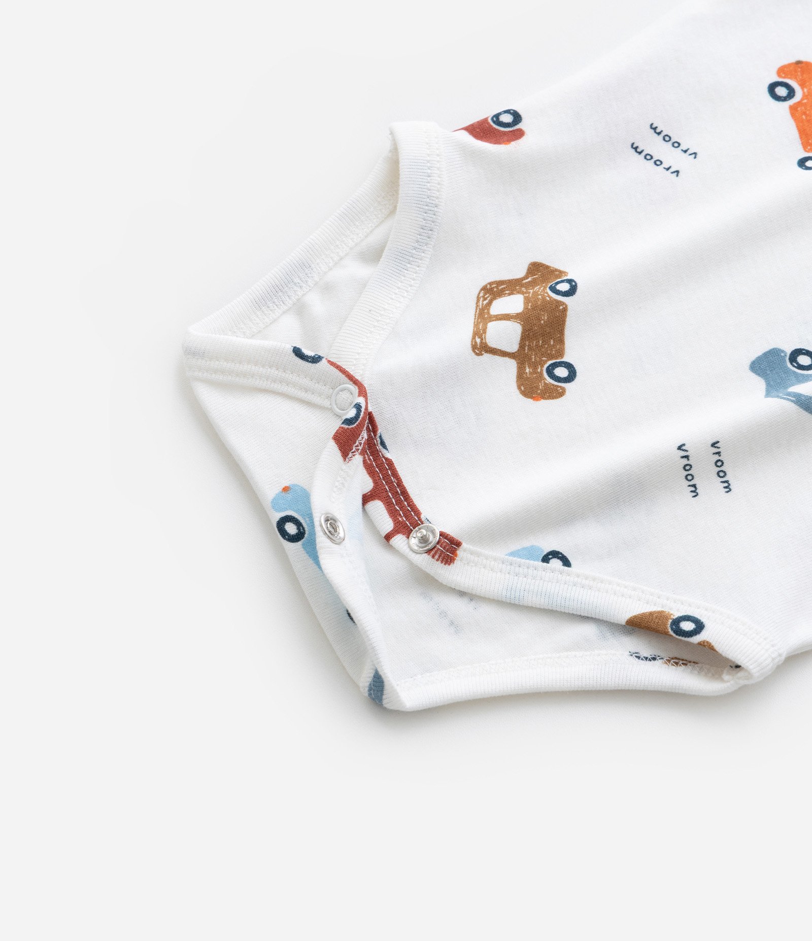 Body Infantil em Algodão com Estampa Carrinhos - Tam RN a 18 meses Branco 6
