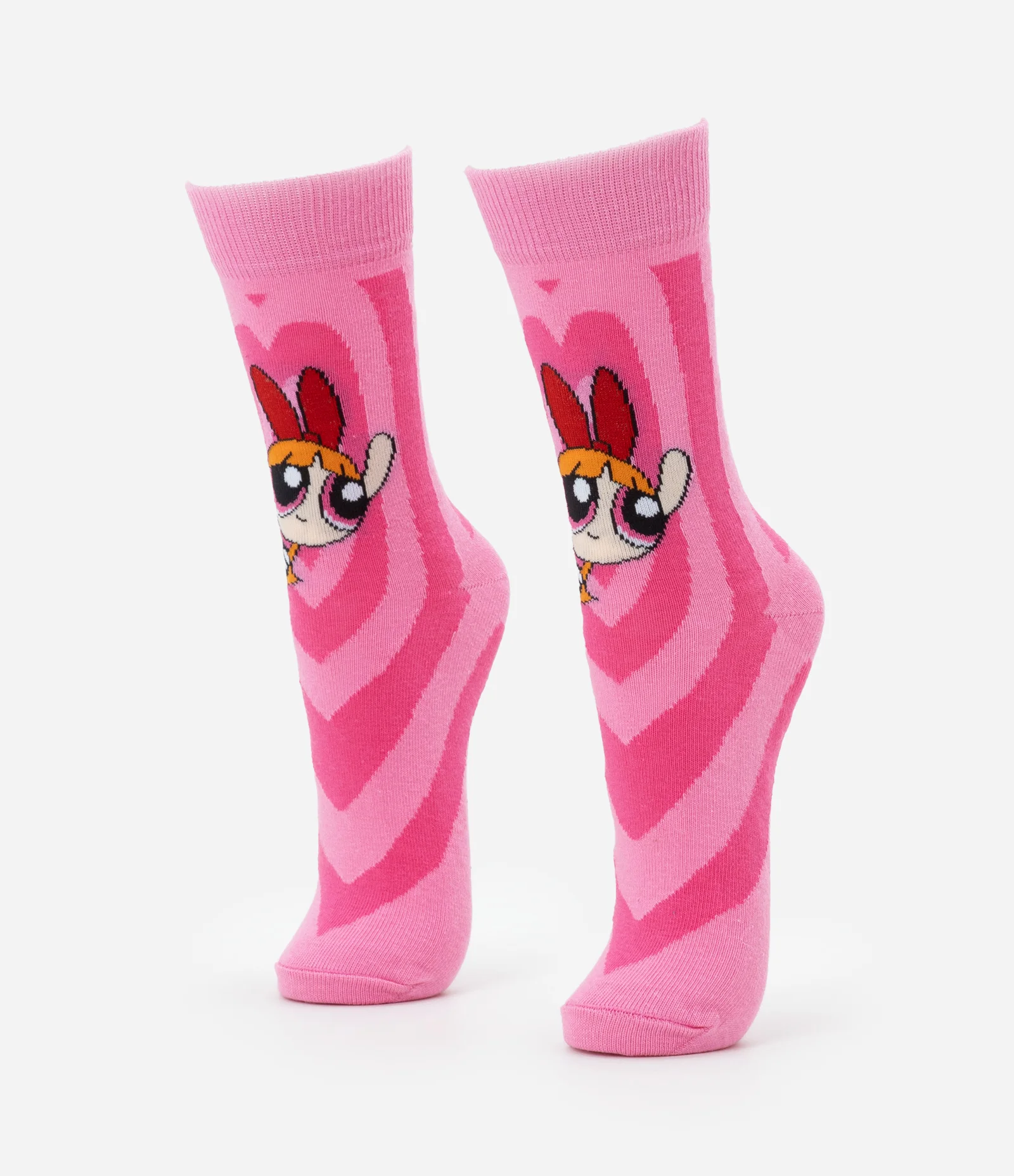 Meia Cano Alto em Algodão com Estampa da Florzinha Rosa 1