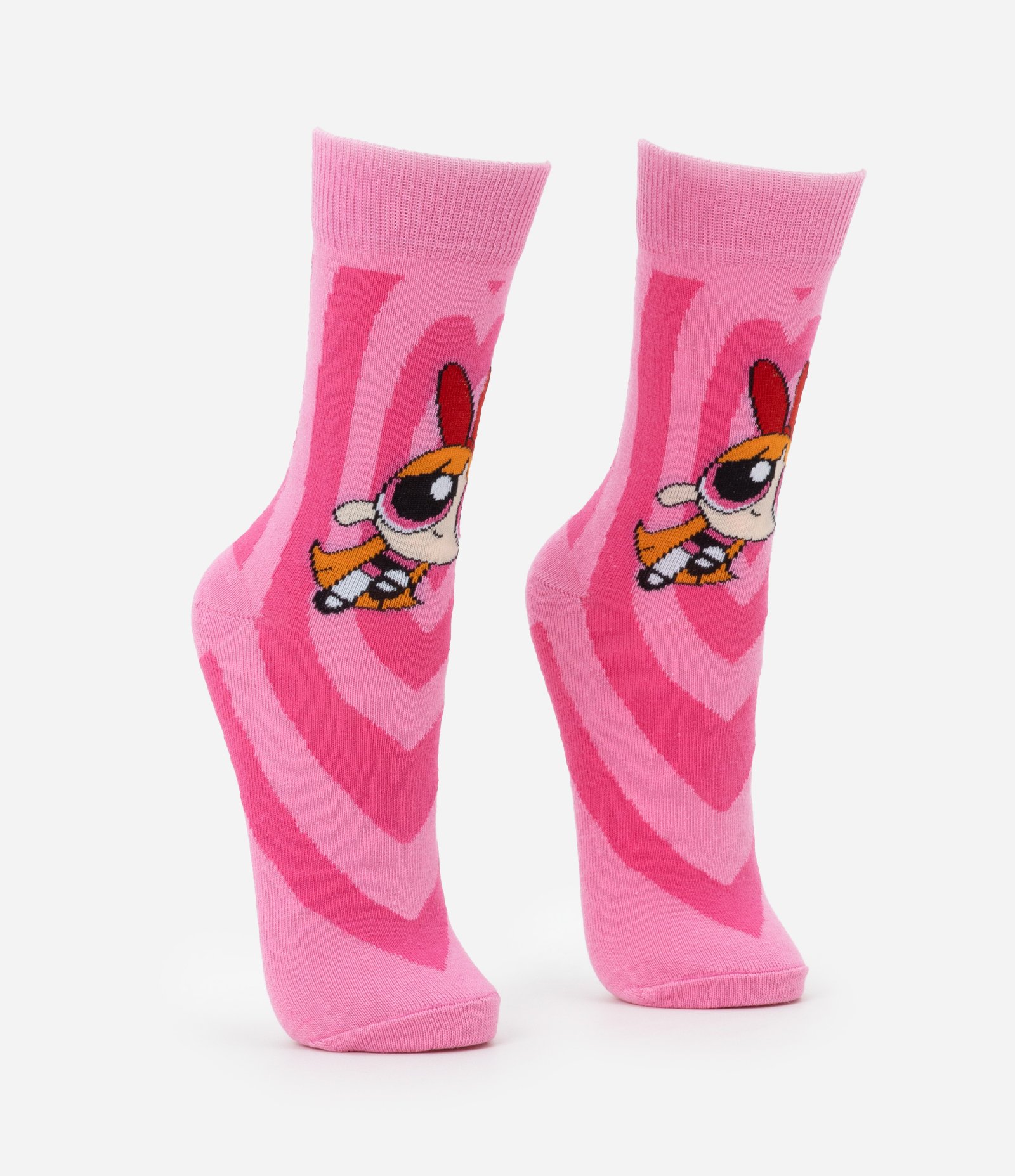 Meia Cano Alto em Algodão com Estampa da Florzinha Rosa 2