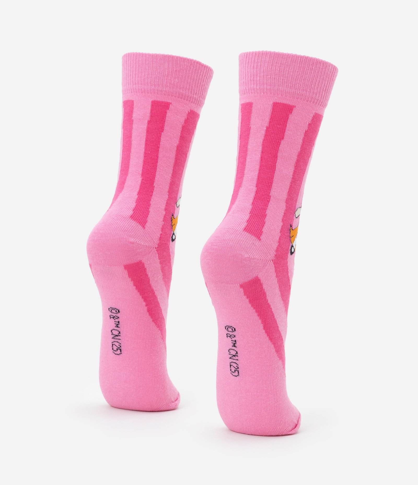 Meia Cano Alto em Algodão com Estampa da Florzinha Rosa 3