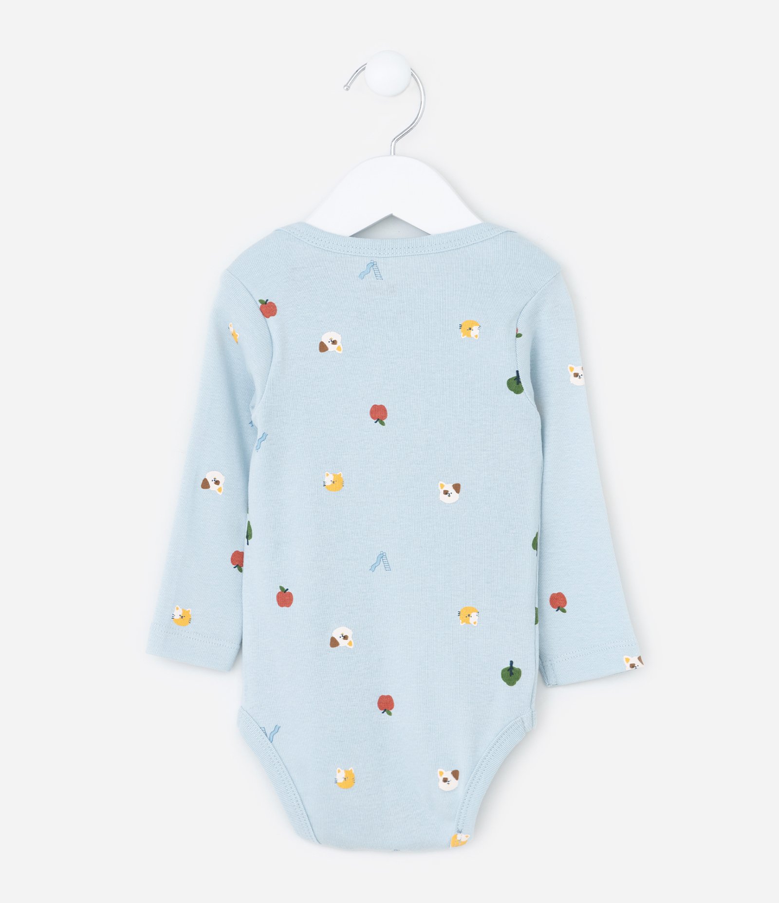 Body Infantil em Algodão com Estampa Mini Ícones - Tam RN a 18 meses Azul 3