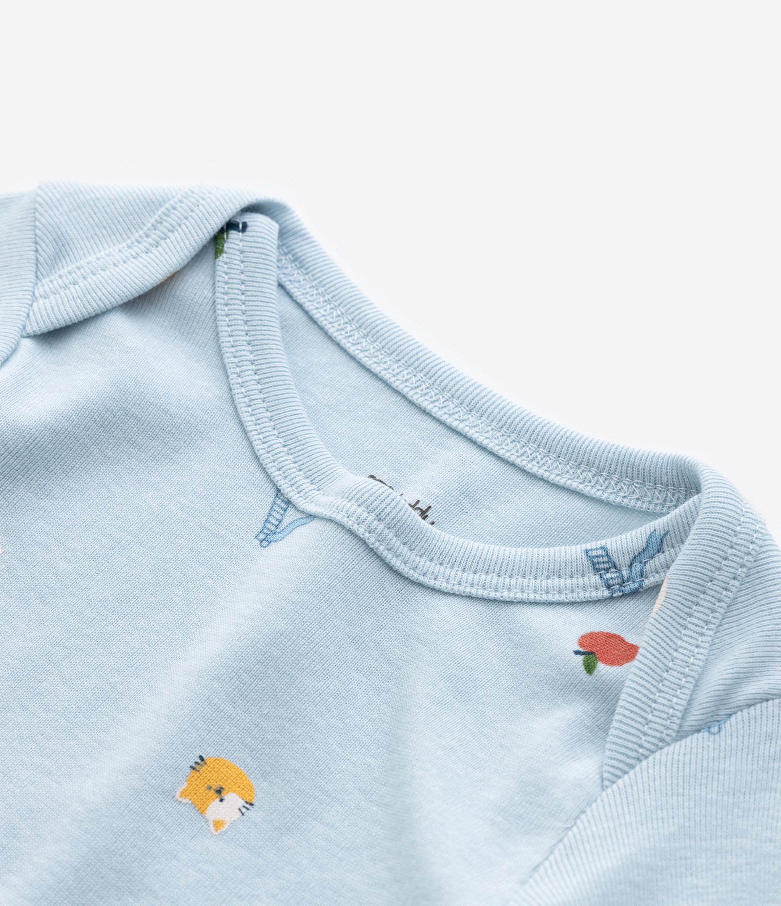 Body Infantil em Algodão com Estampa Mini Ícones - Tam RN a 18 meses Azul 7