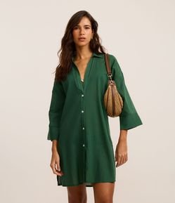 Saída de Praia Camisa em Voal com Mangas 3/4