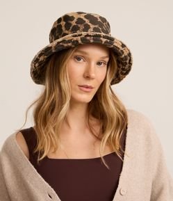 Chapéu Bucket em Sarja Animal Print Onça