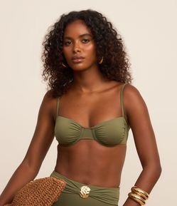 Biquíni Top Meia Taça em Microfibra com Franzido