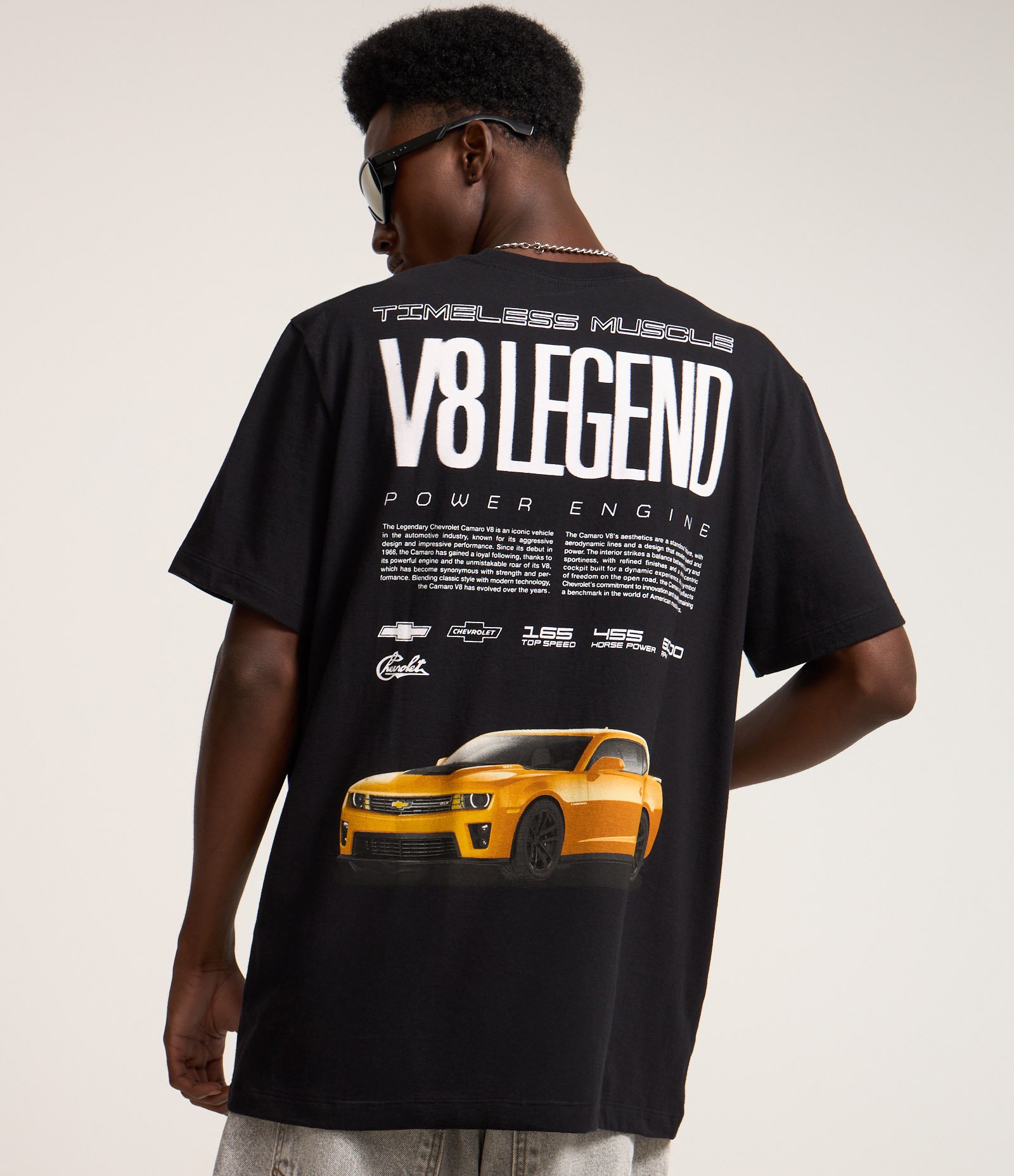 Camiseta Comfort em Algodão com Estampa de Camaro Preto 3