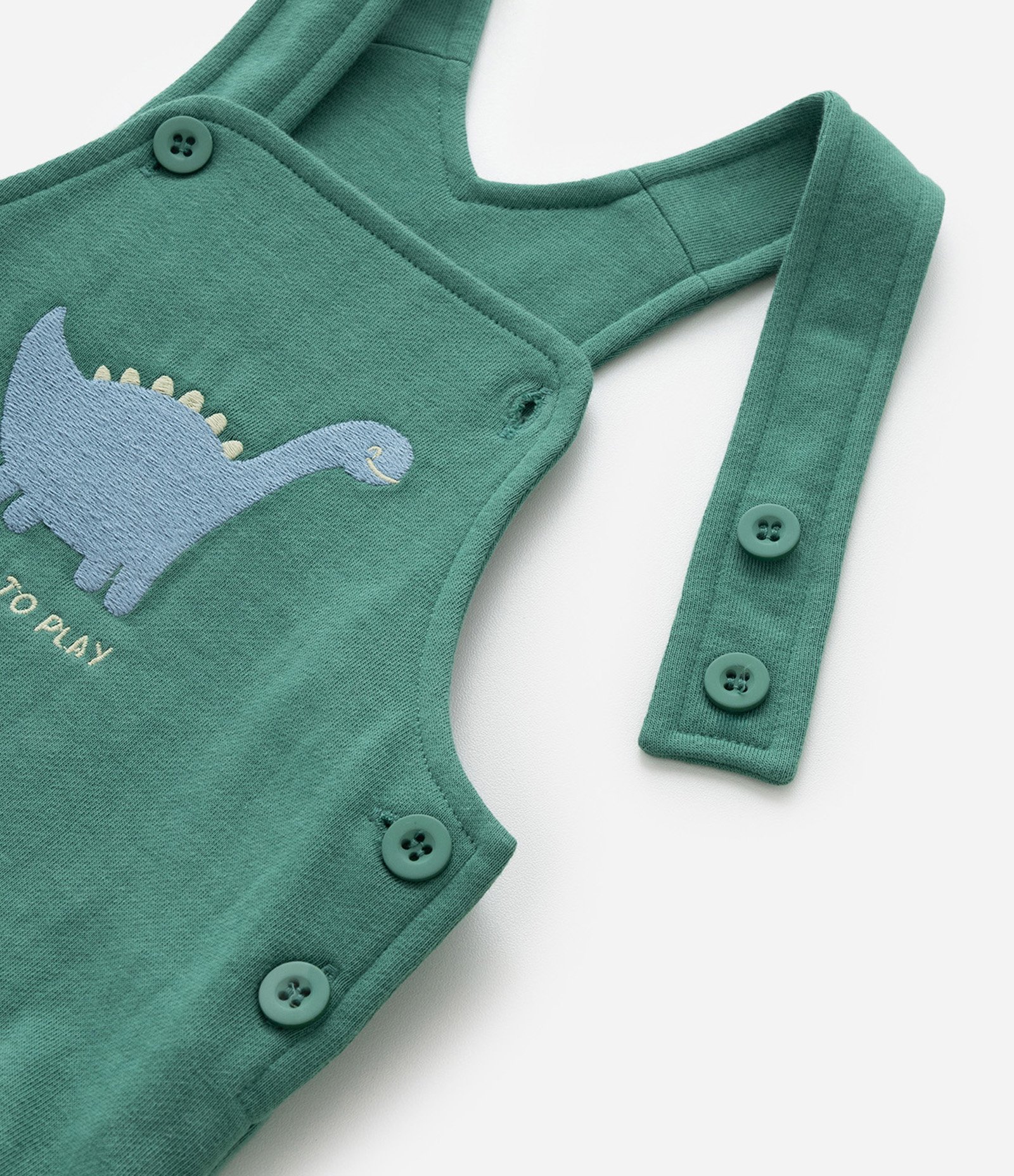 Conjunto Infantil com Estampa Dinossauro - Tam 0 a 18 meses Verde/Branco 11