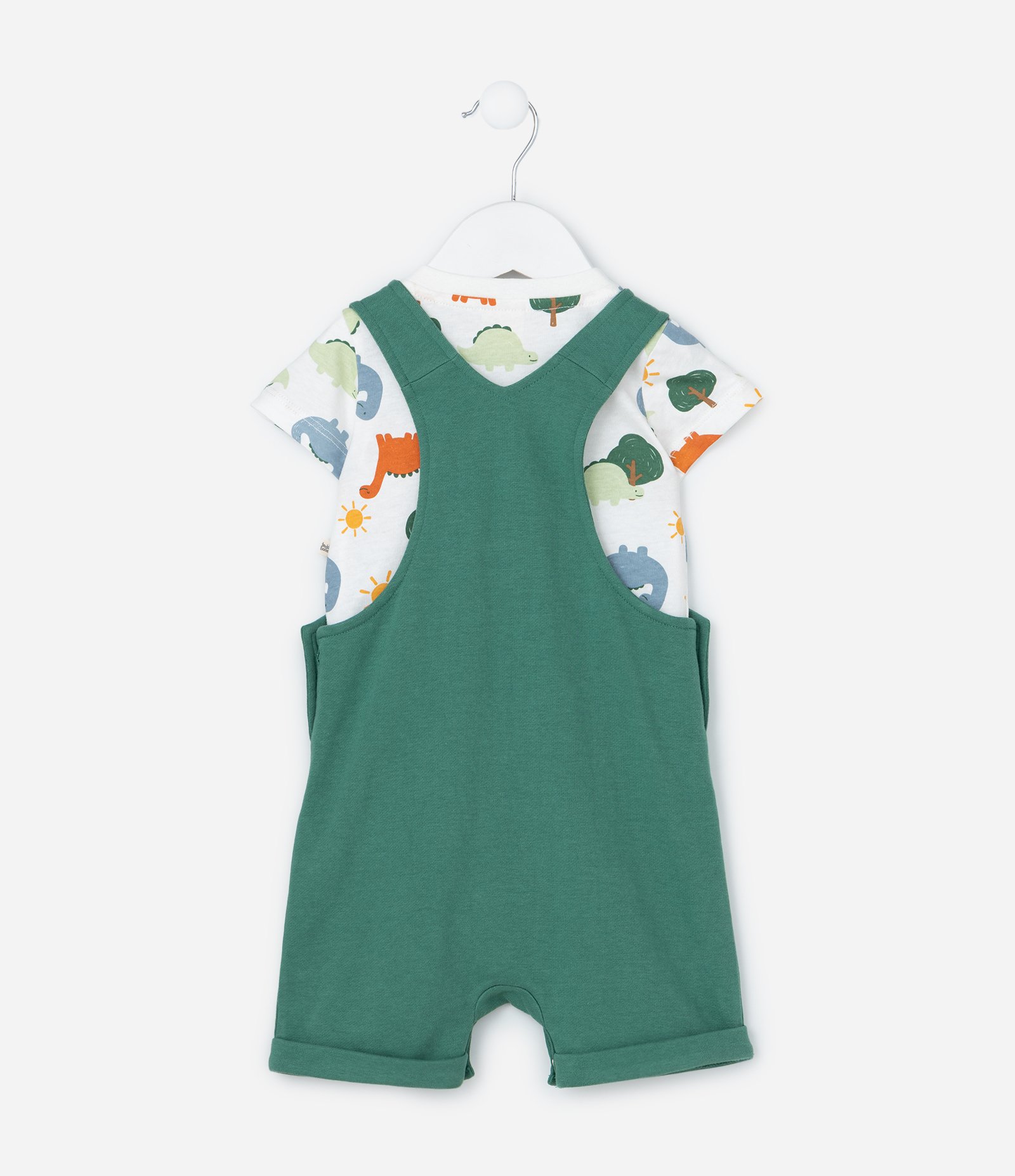 Conjunto Infantil com Estampa Dinossauro - Tam 0 a 18 meses Verde/Branco 3