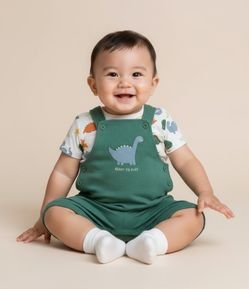 Conjunto Infantil com Estampa Dinossauro - Tam 0 a 18 meses