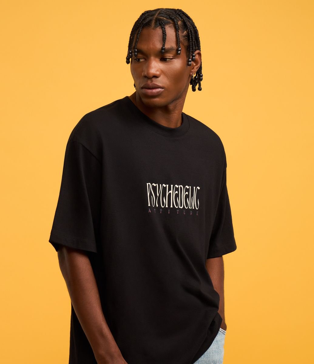 Camiseta Boxy com Estampa do Gasparzinho Psicodélico Cinza