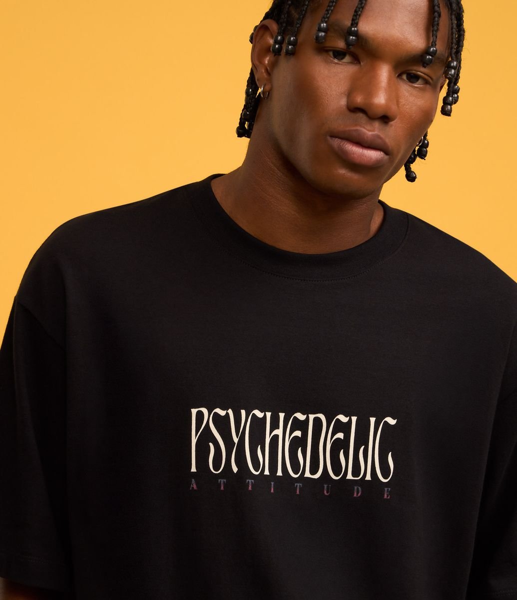 Camiseta Boxy com Estampa do Gasparzinho Psicodélico Cinza