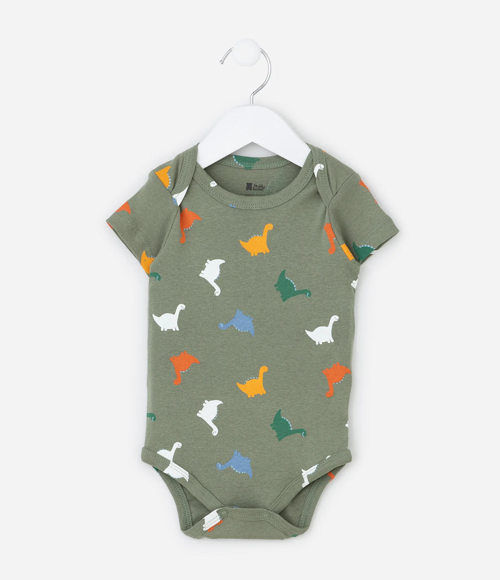 Body Infantil com Estampa de Dinossauro - Tam RN a 18 meses Verde 2