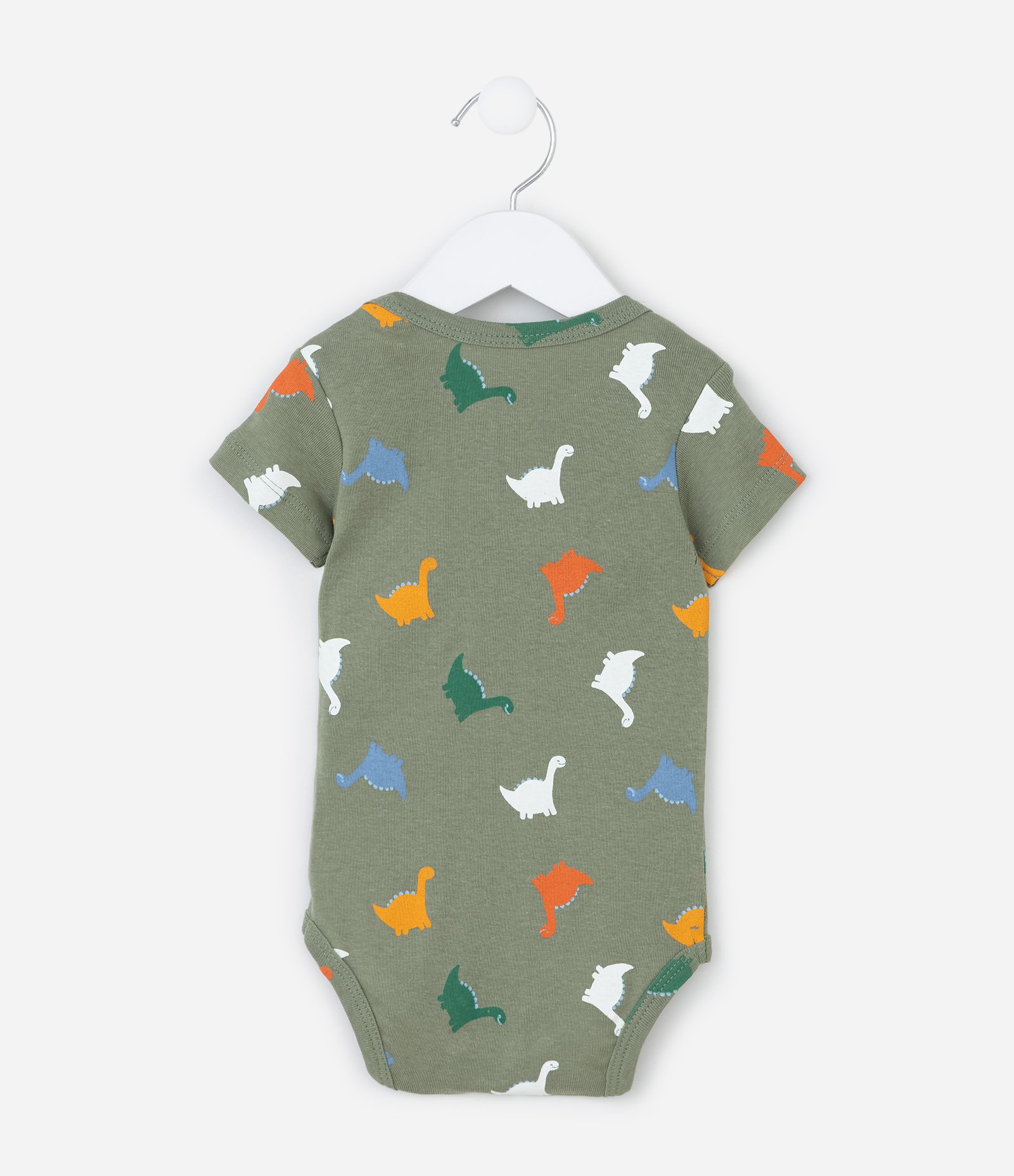 Body Infantil com Estampa de Dinossauro - Tam RN a 18 meses Verde 3