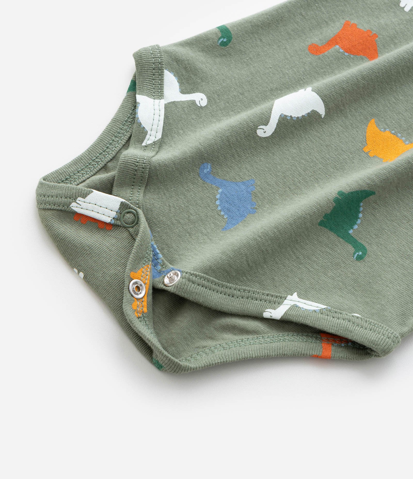 Body Infantil com Estampa de Dinossauro - Tam RN a 18 meses Verde 5