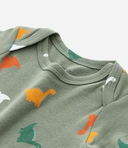 Body Infantil com Estampa de Dinossauro - Tam RN a 18 meses