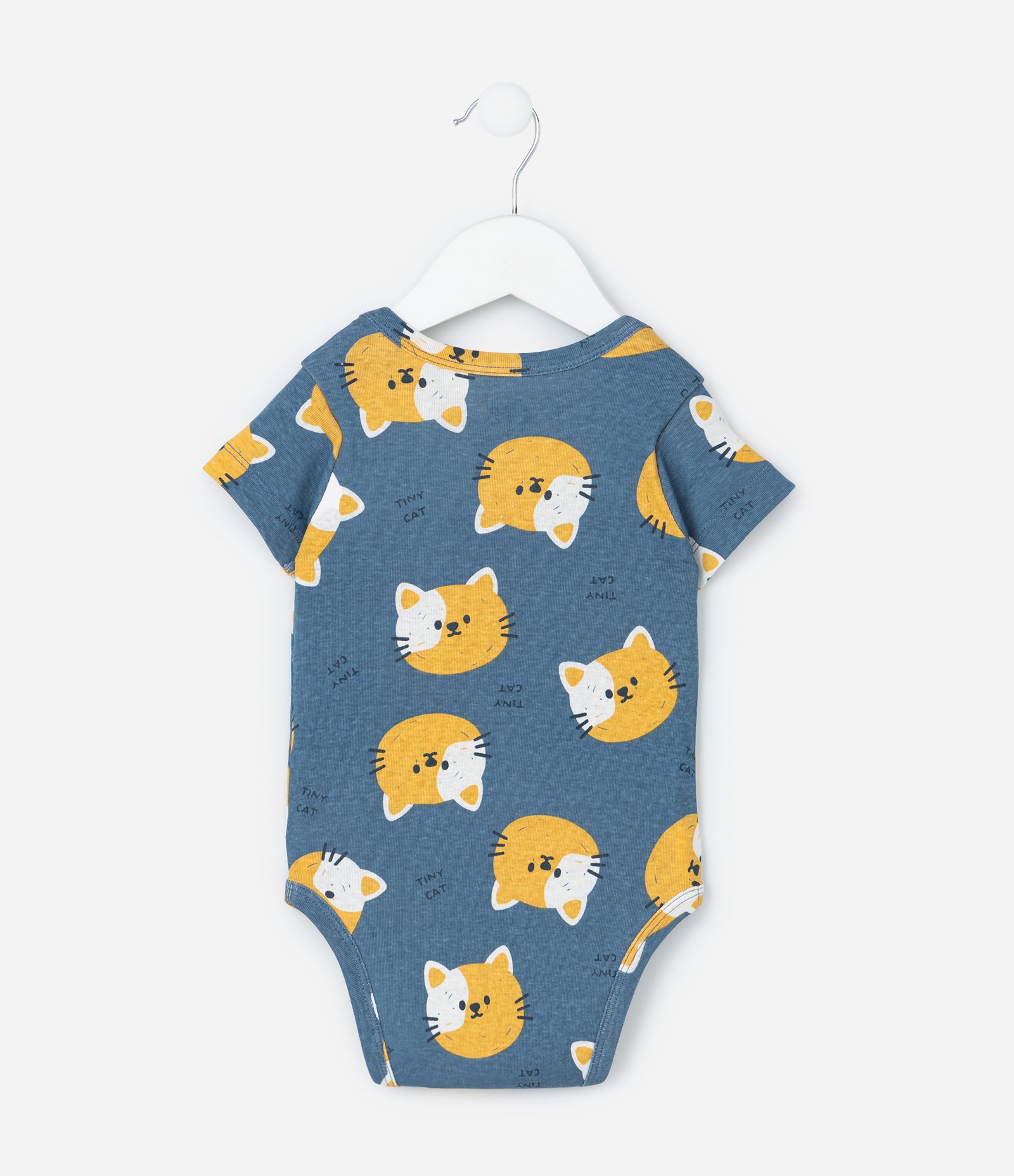 Body Infantil com Estampa Cara de Gatinho - Tam RN a 18 meses Azul 3