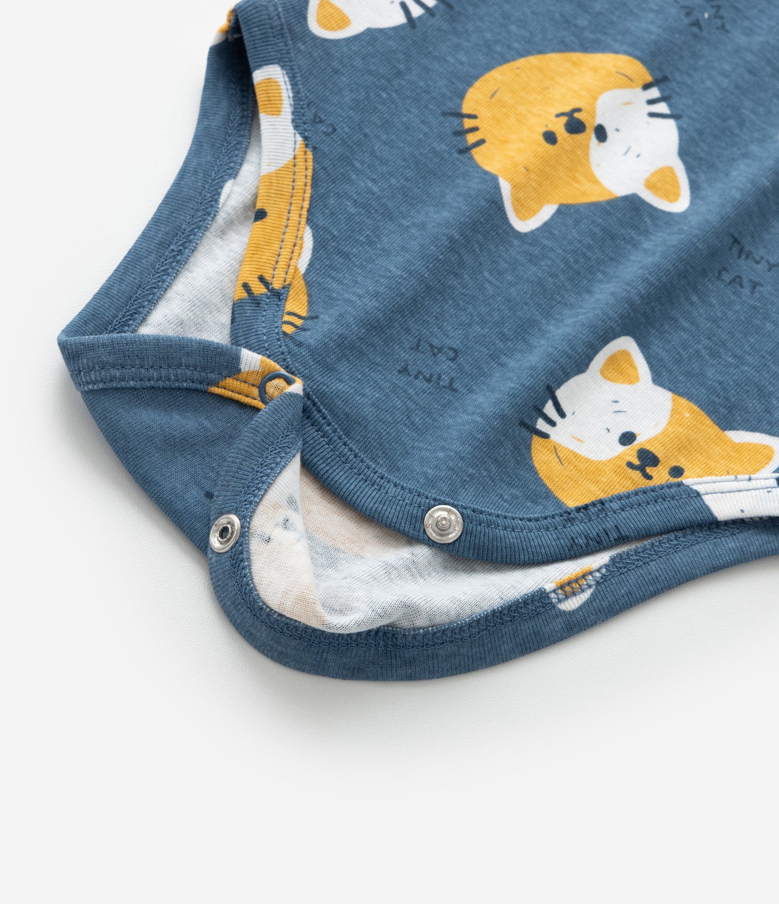 Body Infantil com Estampa Cara de Gatinho - Tam RN a 18 meses Azul 6