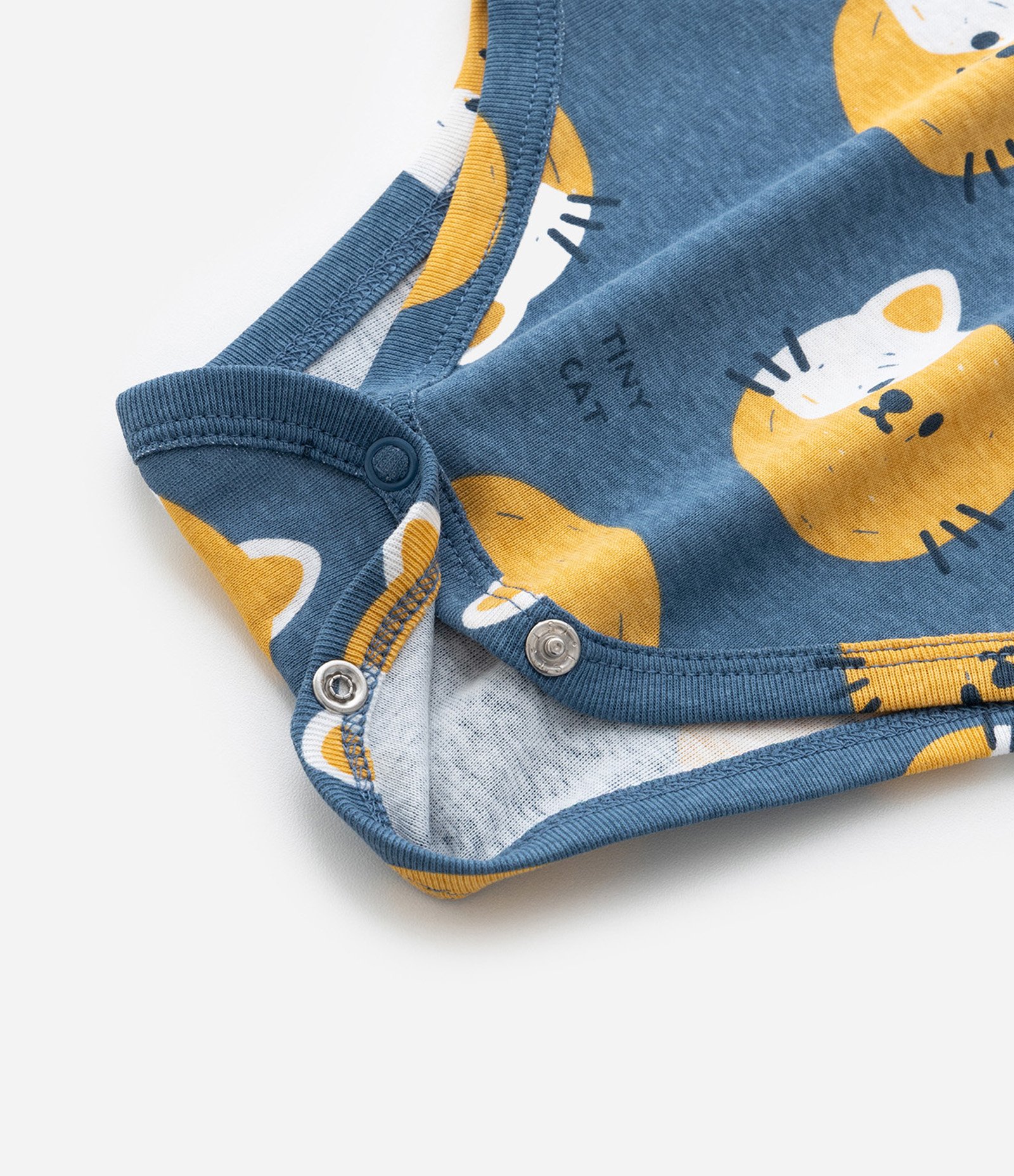 Body Infantil com Estampa Cara de Gatinho - Tam RN a 18 meses Azul 7