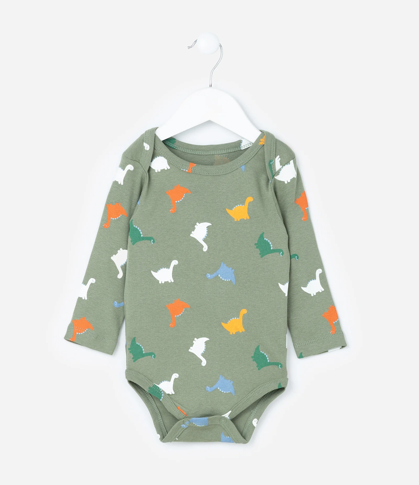 Body Infantil com Estampa de Dinossauro - Tam RN a 18 meses Verde 2