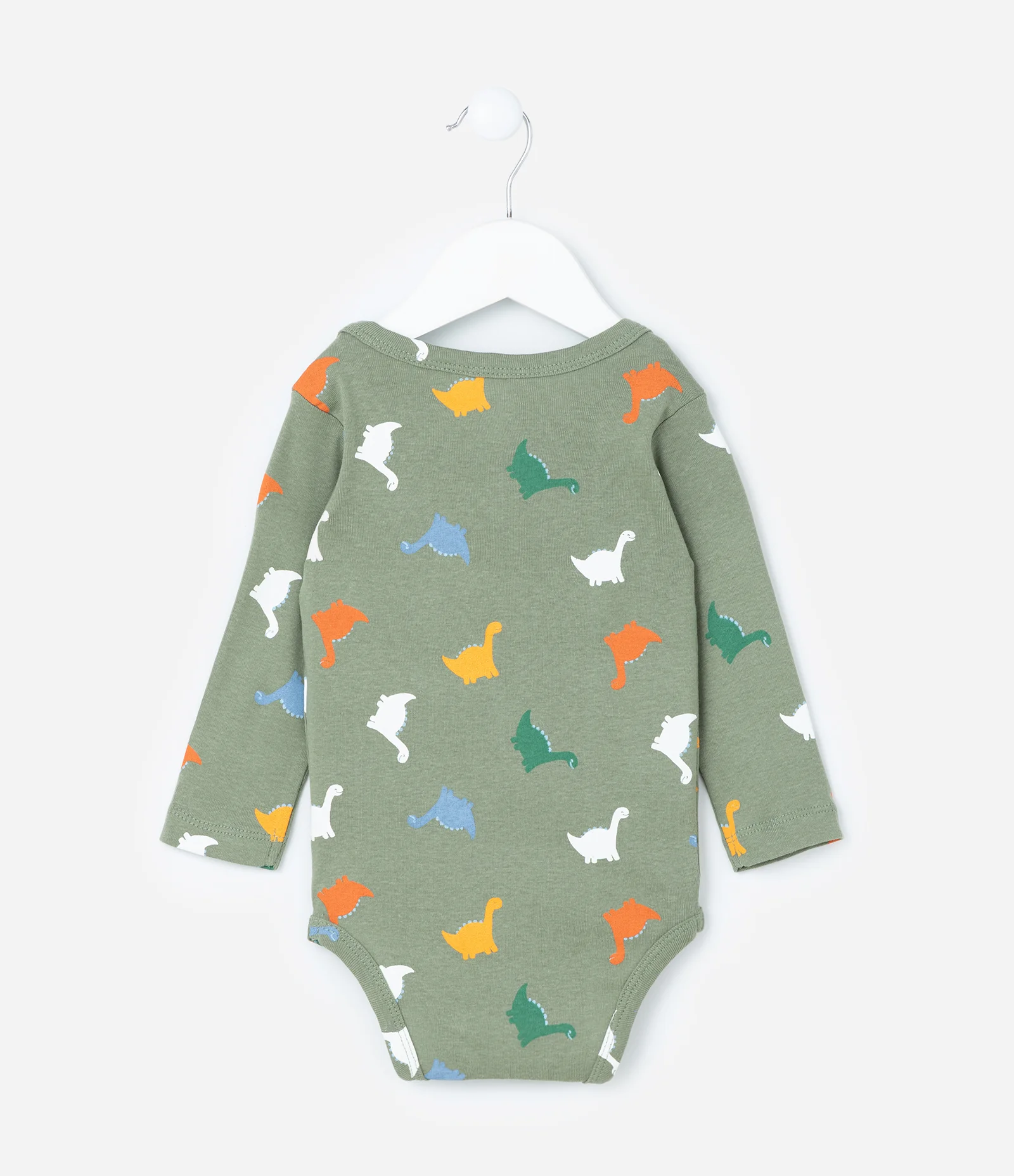 Body Infantil com Estampa de Dinossauro - Tam RN a 18 meses Verde 3