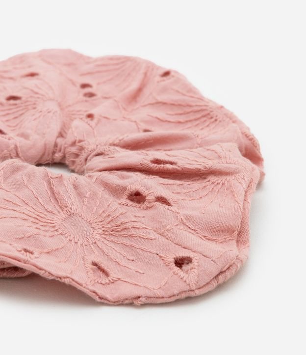 Scrunchie Infantil em Broderie Formato Coração - Tam Único