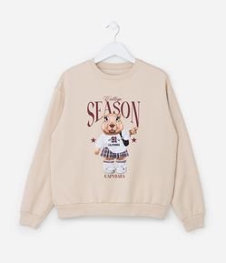 Casaco Infantil com Estampa Capivara College Season - Tam 7 a 14 Anos