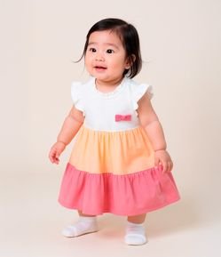 Vestido Marias Infantil com Lacinho Aplicado - Tam 0 a 18 meses