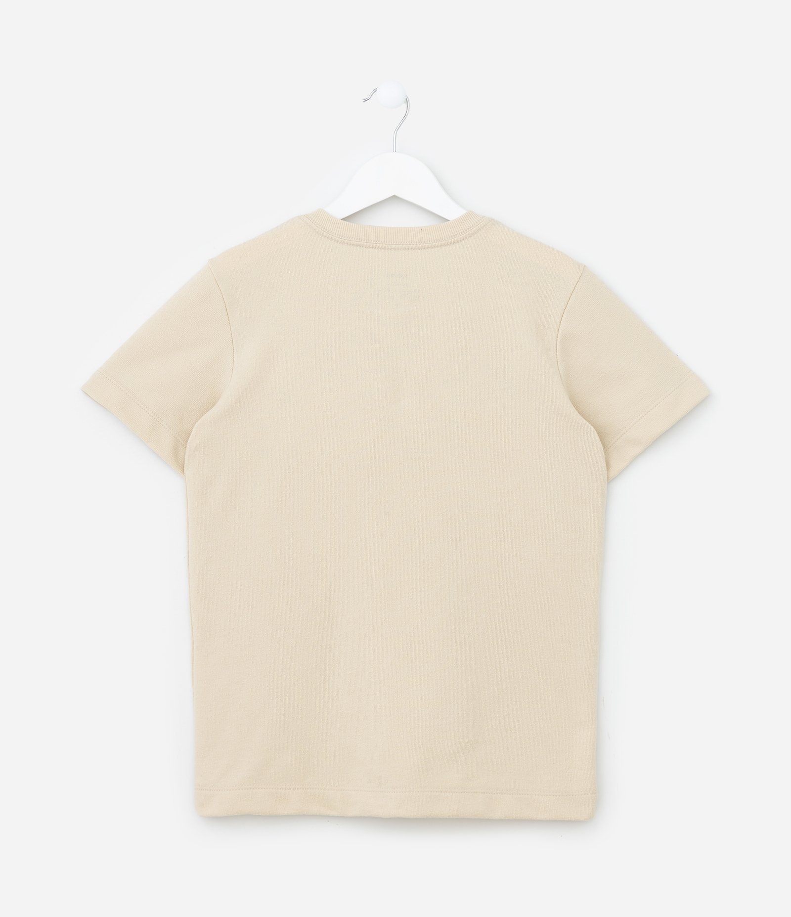 Camiseta Relaxed Infantil com Bordado Lettering - Tam 5 a 14 Anos Bege 2
