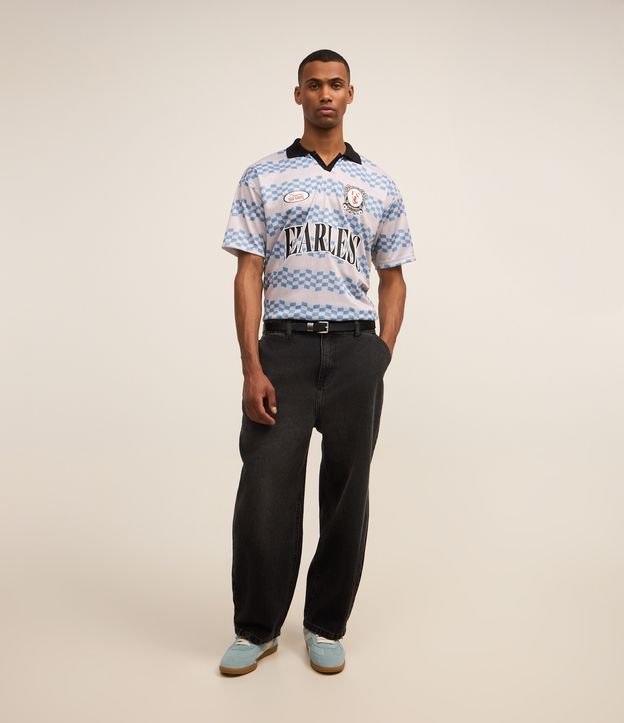 Calça Skater Baggy em Jeans