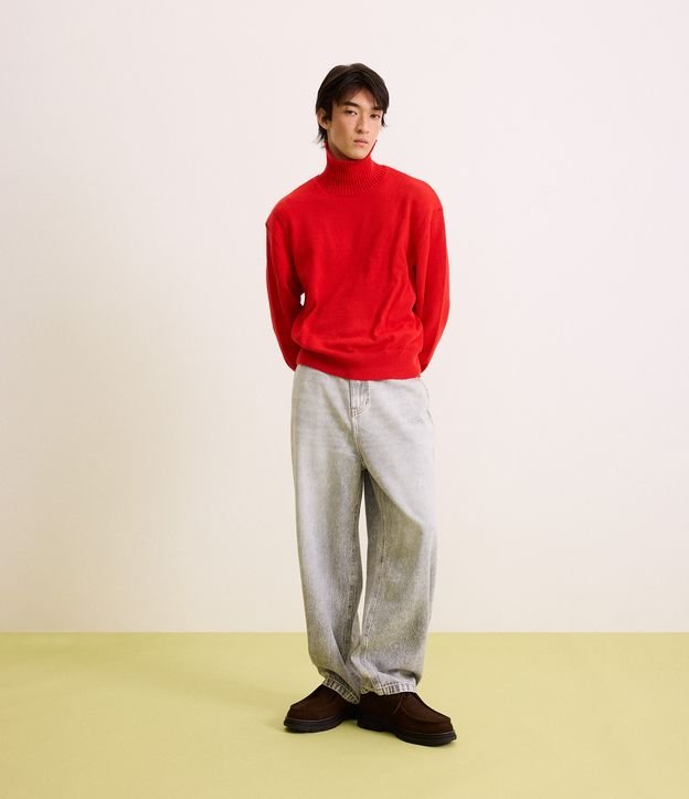 Calça Skater Baggy em Jeans