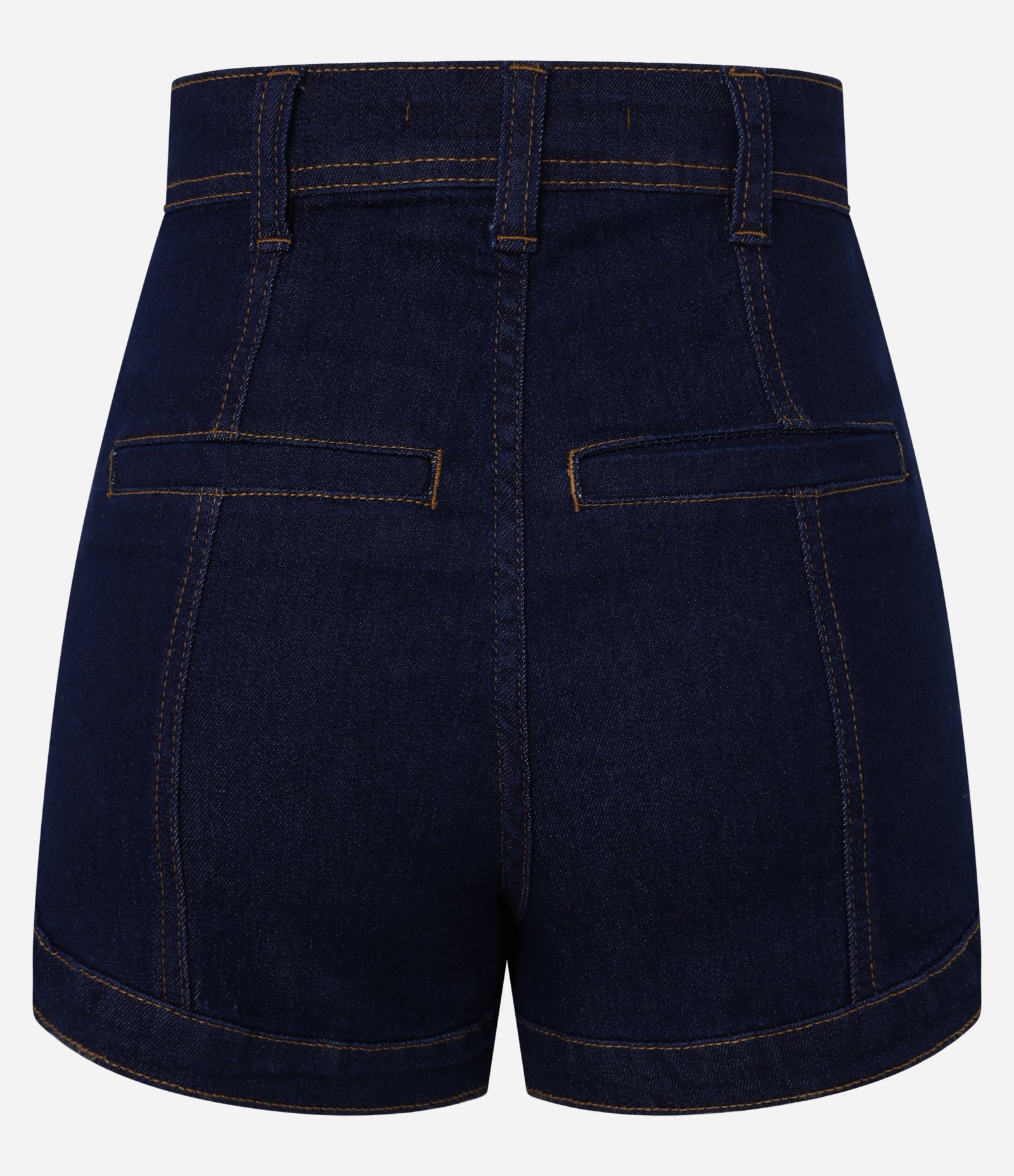 Short Jeans com Sobreposição e Detalhe de Pespontos Azul Escuro 6