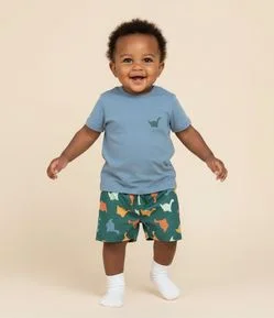 Conjunto Infantil com Estampa de Dinos - Tam 3 a 18 meses