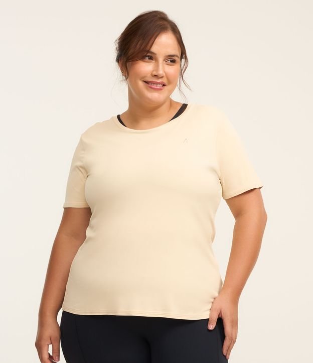Camiseta Básica Esportiva em Poliamida Curve & Plus Size