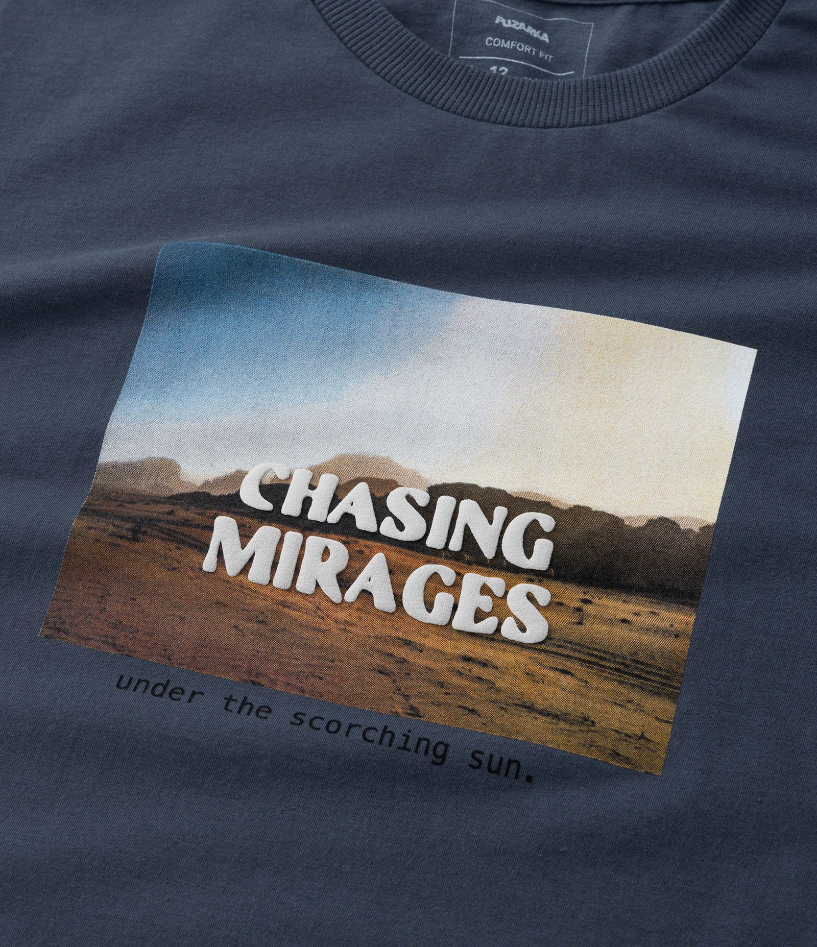 Camiseta Regular Infantil com Estampa Paisagem - Tam 5 a 14 Anos Azul 5