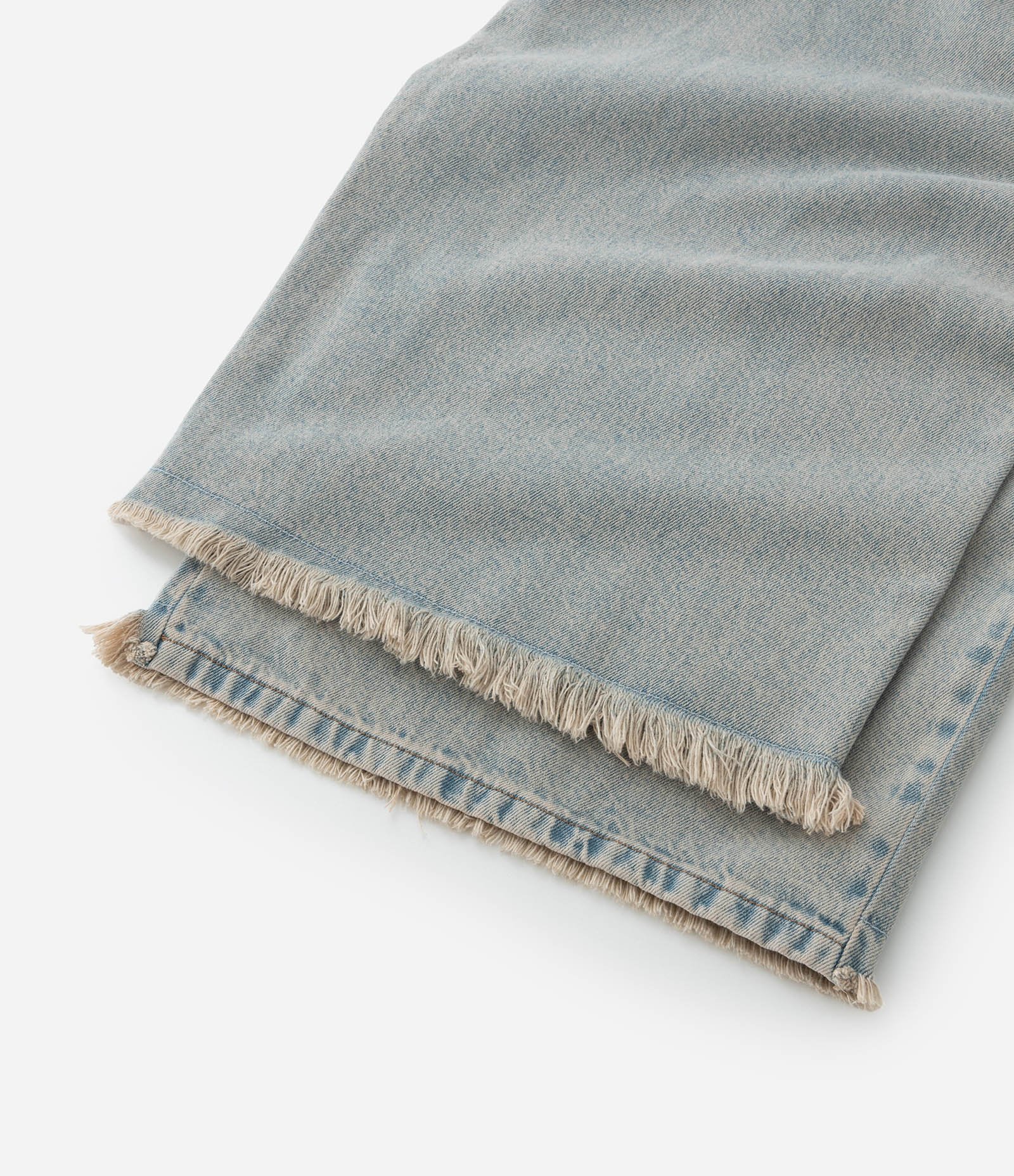 Calça Wide Leg Jeans Dirty Barra Desfiada Curve & Plus Size Azul 8