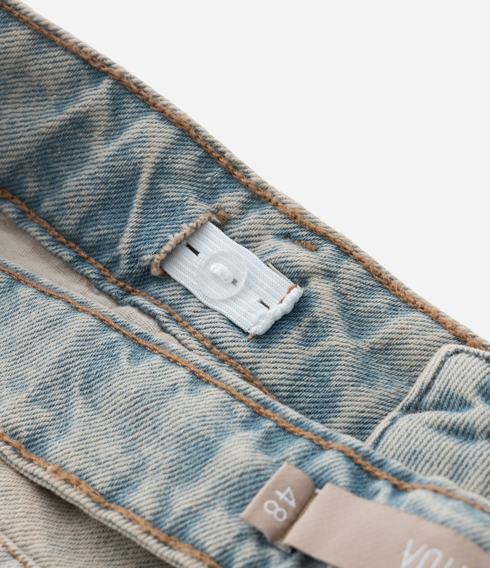 Calça Wide Leg Jeans Dirty Barra Desfiada Curve & Plus Size Azul 9