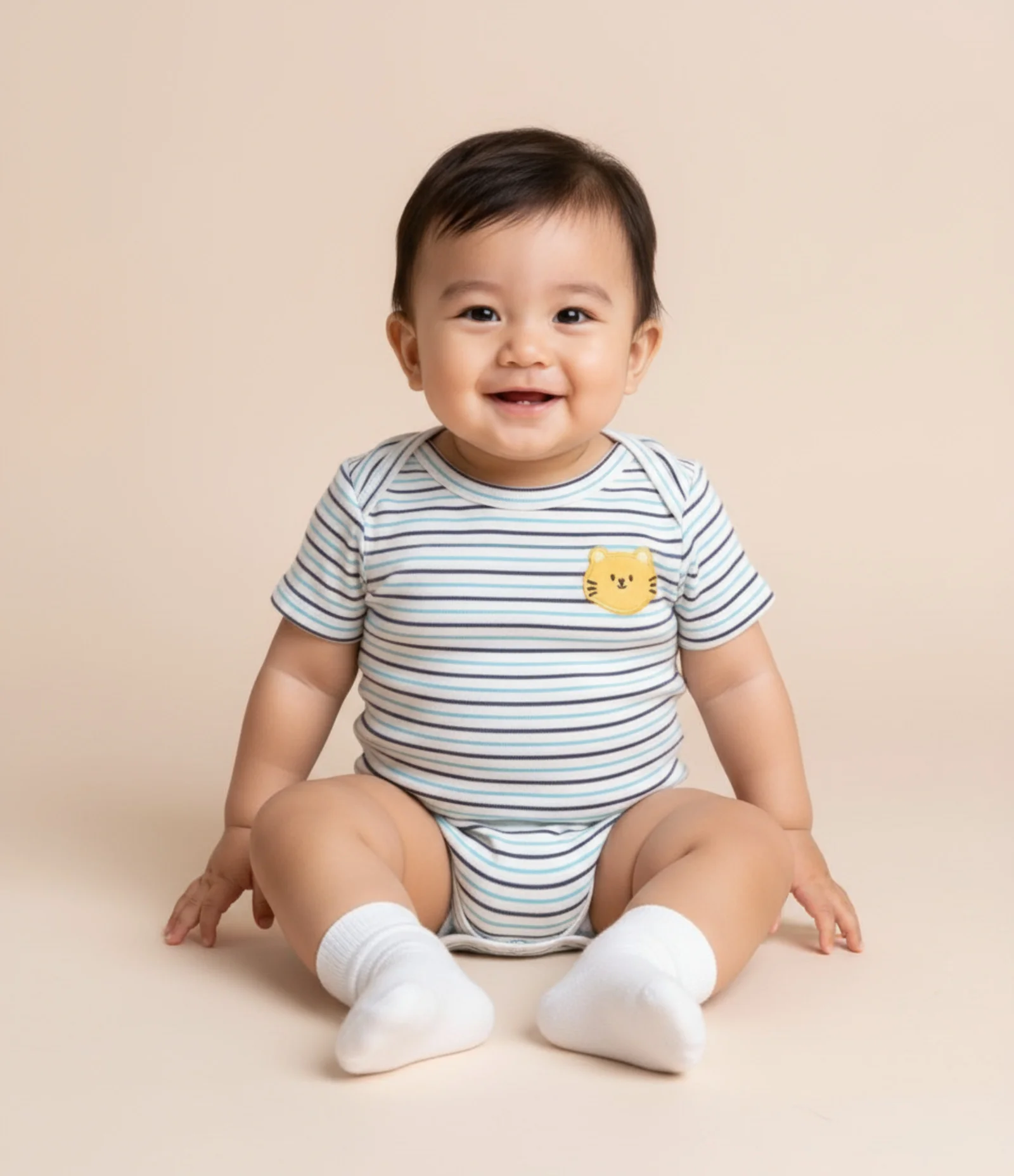 Body Infantil com Bordado Interativo de Gatinho - Tam 0 a 18 meses Branco 1